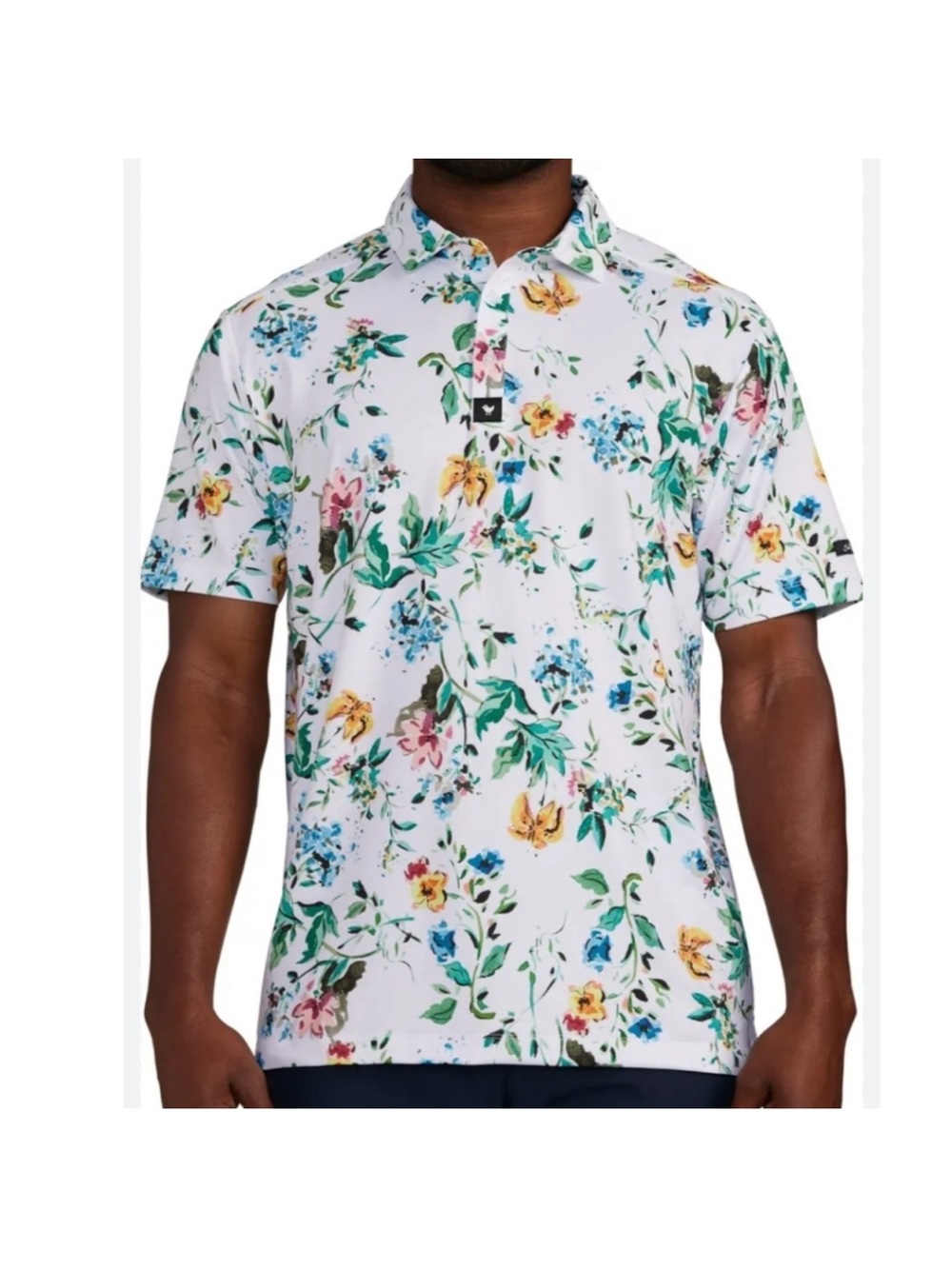 Bad Birdie Poetic Justice performance golf polo shirt floral pattern XL